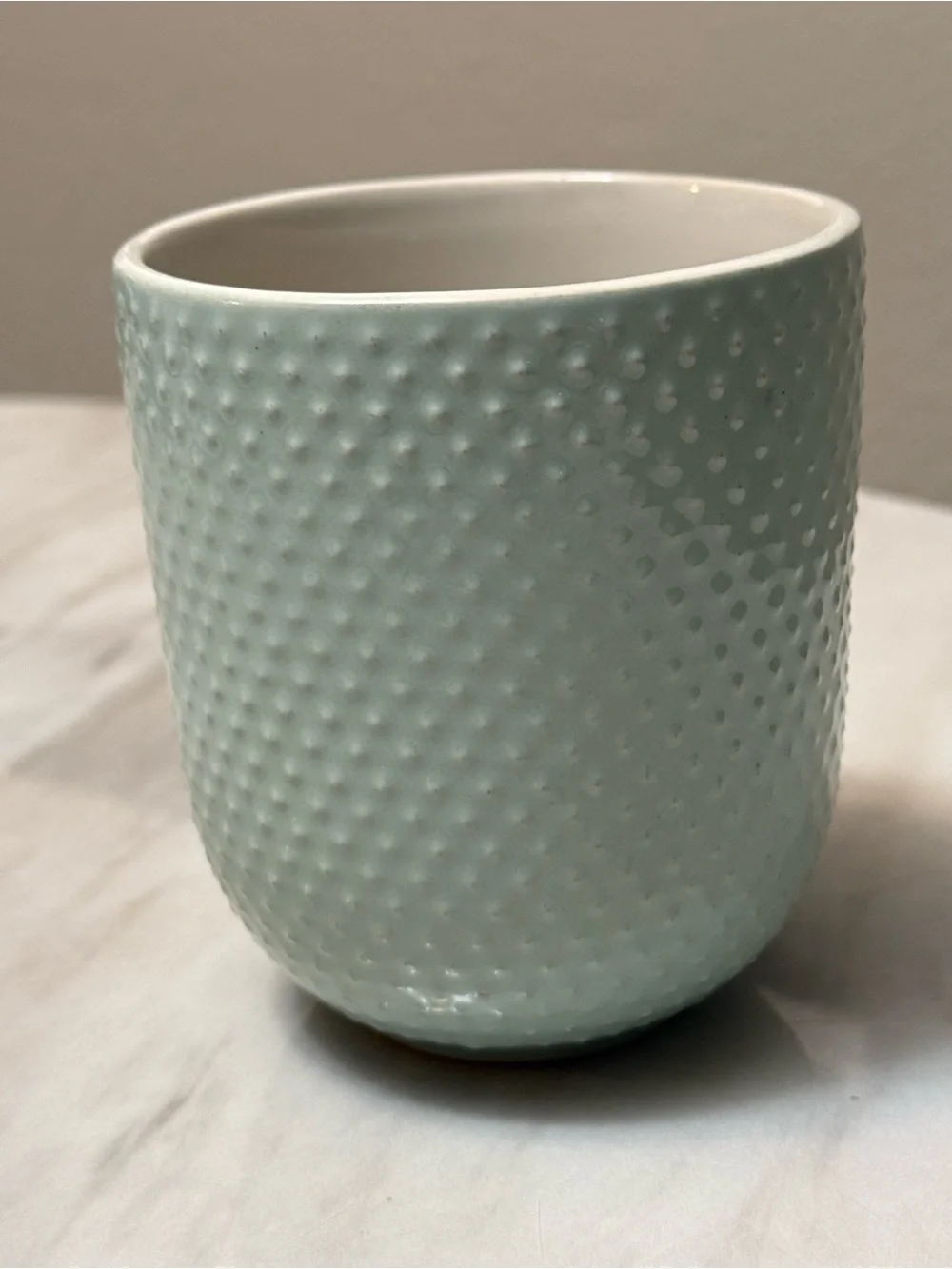 Dover & York Ceramic Mint Coffee Mug With Textured Dots Design